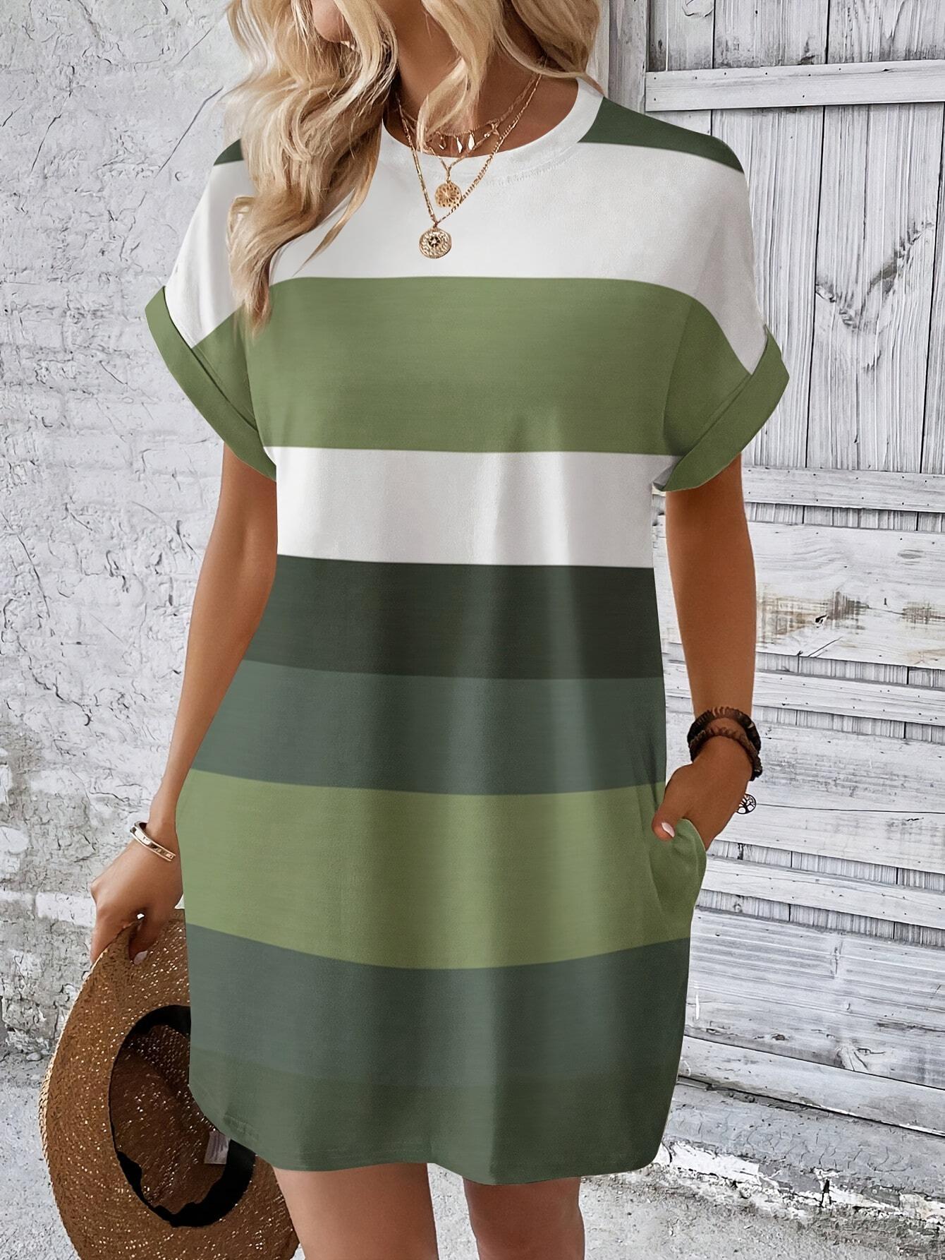 2026 Summer Plus Size Women s Milk Silk Striped Round Neck Dress 3XL жовто-зелений
2026 Summer Plus Size Women s Milk Silk Striped Round Neck Dress 3XL жовто-зелений