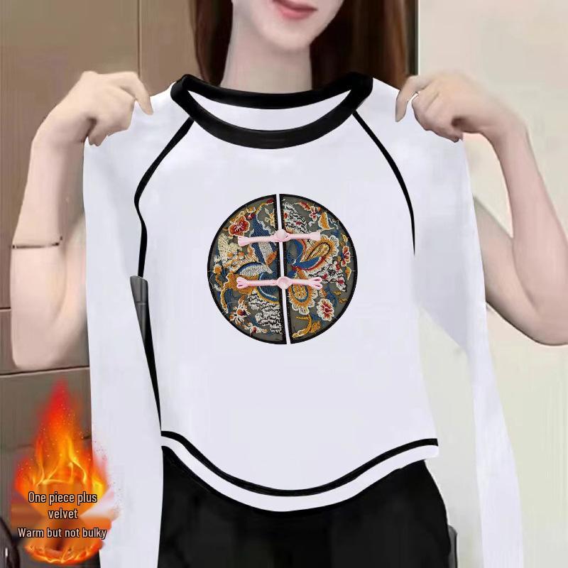 Women s 2024 Velvet Double-Sided Long-Sleeve Chic T-Shirt - Versatile Autumn/Winter Inner Wear L for 115-125 jin
Women s 2024 Velvet Double-Sided Long-Sleeve Chic T-Shirt - Versatile Autumn/Winter Inner Wear L for 115-125 jin
