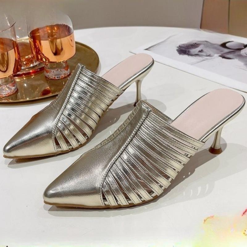 Fashion Baotou Fine Heel Slippers Women s Spring and Summer Wear Fashion and Versatile Pointed Toe Woven Hollow High Heels 35 золотой
Fashion Baotou Fine Heel Slippers Women s Spring and Summer Wear Fashion and Versatile Pointed Toe Woven Hollow High Heels 35 золотой