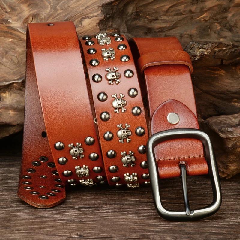 3.8cm High Quality Top Grain Genuine Cow Leather Belt Retro Heavy Metal Personality Skull Rivets Men Jeans Belt Luxury Designer 125cm
3.8cm High Quality Top Grain Genuine Cow Leather Belt Retro Heavy Metal Personality Skull Rivets Men Jeans Belt Luxury Designer 125cm