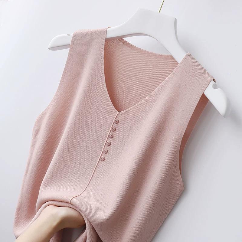 Женская верхняя одежда из шелка Ice Silk с V-образным вырезом, трикотажный жилет, женский летний тонкий жилет без рукавов One Size розовый
Женская верхняя одежда из шелка Ice Silk с V-образным вырезом, трикотажный жилет, женский летний тонкий жилет без рукавов One Size розовый