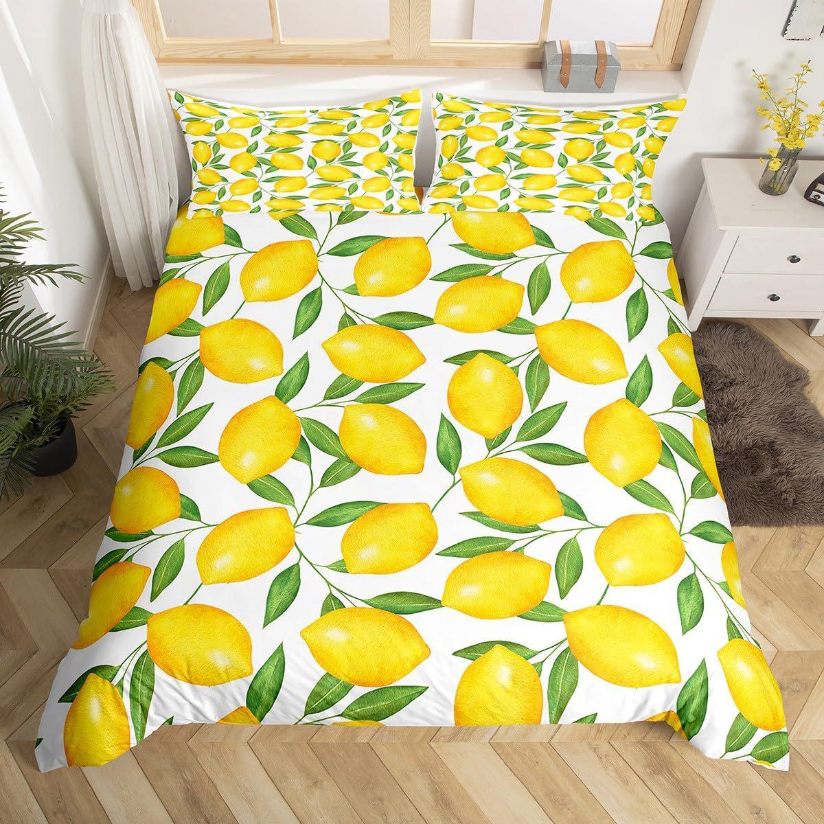 Lemon Duvet Cover, Fresh Tropical Fruit Bedding Set, Lemon Flower Bedroom Decoration Three-Piece Set EU single 135*200
Lemon Duvet Cover, Fresh Tropical Fruit Bedding Set, Lemon Flower Bedroom Decoration Three-Piece Set EU single 135*200