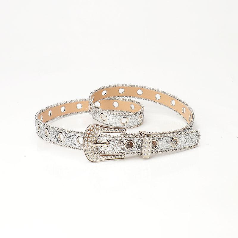 Y2K rhinestone belt pin buckle porous niche design women s ins style hot girl sequin American vintage super flash belt срібний
Y2K rhinestone belt pin buckle porous niche design women s ins style hot girl sequin American vintage super flash belt срібний