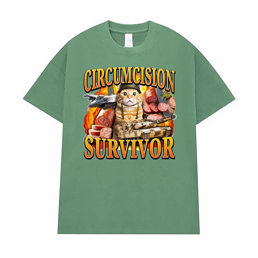 Circumcision Survivor Funny Meme Cat Graphic T-Shirt for Men Women Vintage Oversized T Shirts 100% Cotton Casual Cartoon T Shirt 3XL
Circumcision Survivor Funny Meme Cat Graphic T-Shirt for Men Women Vintage Oversized T Shirts 100% Cotton Casual Cartoon T Shirt 3XL