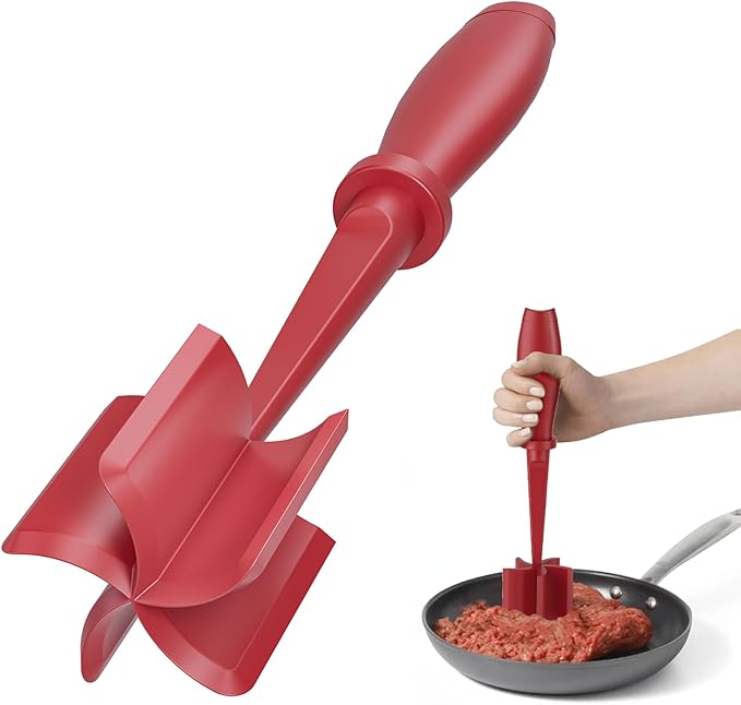 Meat Chopper, Hamburger Grinder, Premium Heat Resistant Smasher for Ground Beef, Burger Grinder Nylon Potato Mix Tool, Meat & Poultry Tenderizers червоний
Meat Chopper, Hamburger Grinder, Premium Heat Resistant Smasher for Ground Beef, Burger Grinder Nylon Potato Mix Tool, Meat & Poultry Tenderizers червоний