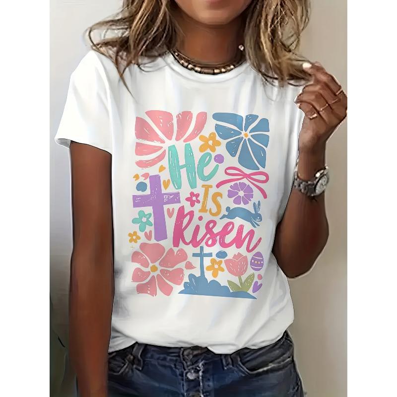 Women s Easter Print T-Shirt- Short-sleeved Crew Neck Casual Top , Soft Floral and Cross Elements, Comfortable for Spring and Summer. S белый
Women s Easter Print T-Shirt- Short-sleeved Crew Neck Casual Top , Soft Floral and Cross Elements, Comfortable for Spring and Summer. S белый