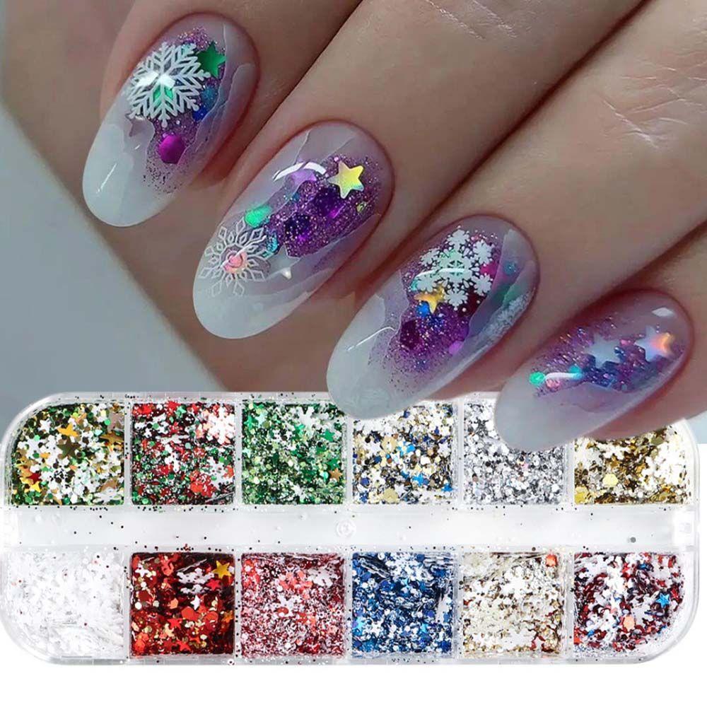 Set Manicure Christmas Nail Sequins Snowflakes Nail Paillettes 3D Nail Stickers Glitter Nail Flakes 16 grids
Set Manicure Christmas Nail Sequins Snowflakes Nail Paillettes 3D Nail Stickers Glitter Nail Flakes 16 grids
