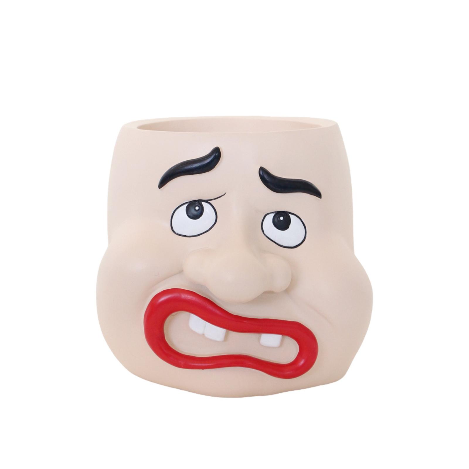 Resin Face Planter Pot with Exaggerated Facial Features Decorative Succulent Container for Indoor Outdoor Use Unique Design One Size
Resin Face Planter Pot with Exaggerated Facial Features Decorative Succulent Container for Indoor Outdoor Use Unique Design One Size