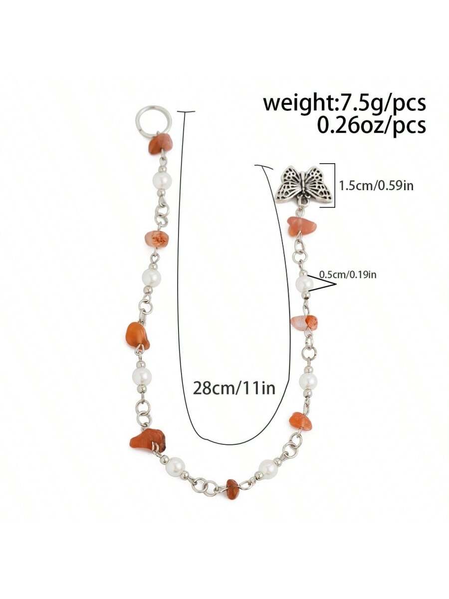 Holiday-style natural stone long-length pebble hair chain - Butterfly star messy braid headpiece
Holiday-style natural stone long-length pebble hair chain - Butterfly star messy braid headpiece