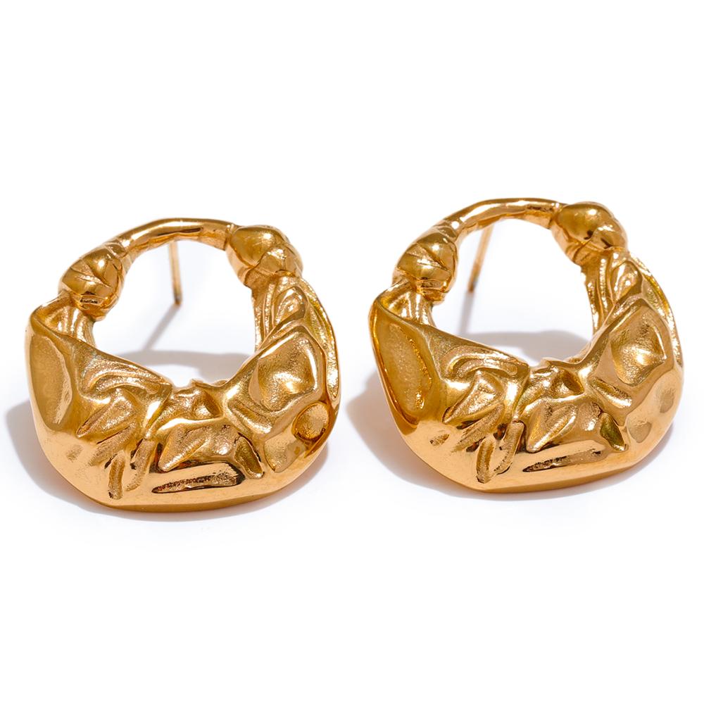 Yhpup Bag Shape Creative Stainless Steel Metal Statement Stud Earrings 18K Gold Color Plated High Quality Unusual Jewelry
Yhpup Bag Shape Creative Stainless Steel Metal Statement Stud Earrings 18K Gold Color Plated High Quality Unusual Jewelry