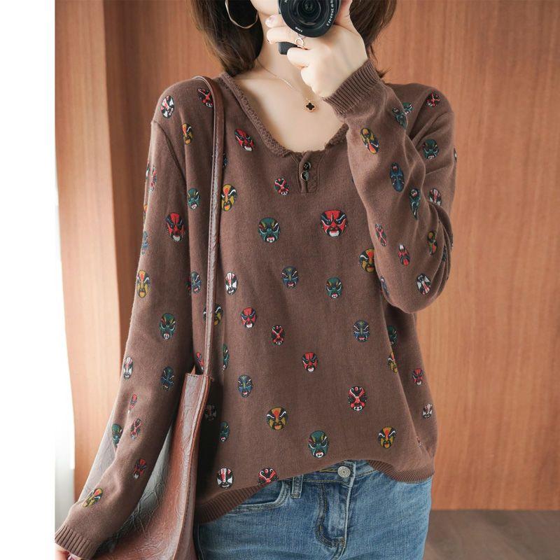 Футболка с длинными рукавами, свободный топ с принтом, ретро-футболка с V-образным вырезом, женская трендовая рубашка XL темно-коричневого
Футболка с длинными рукавами, свободный топ с принтом, ретро-футболка с V-образным вырезом, женская трендовая рубашка XL темно-коричневого