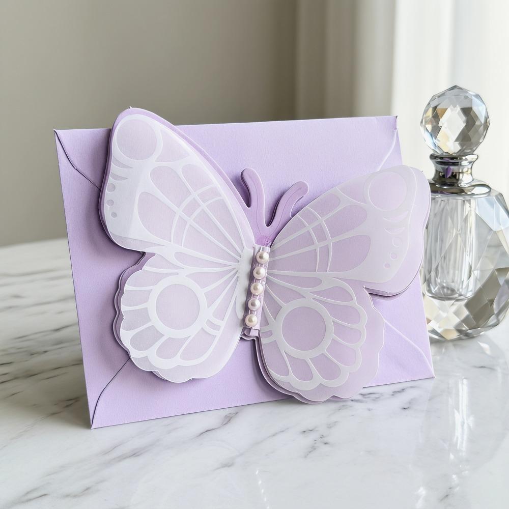 Greeting Butterfly Card With Envelope Birthday Card Blessing DIY Card Anniversary фіолетовий
Greeting Butterfly Card With Envelope Birthday Card Blessing DIY Card Anniversary фіолетовий
