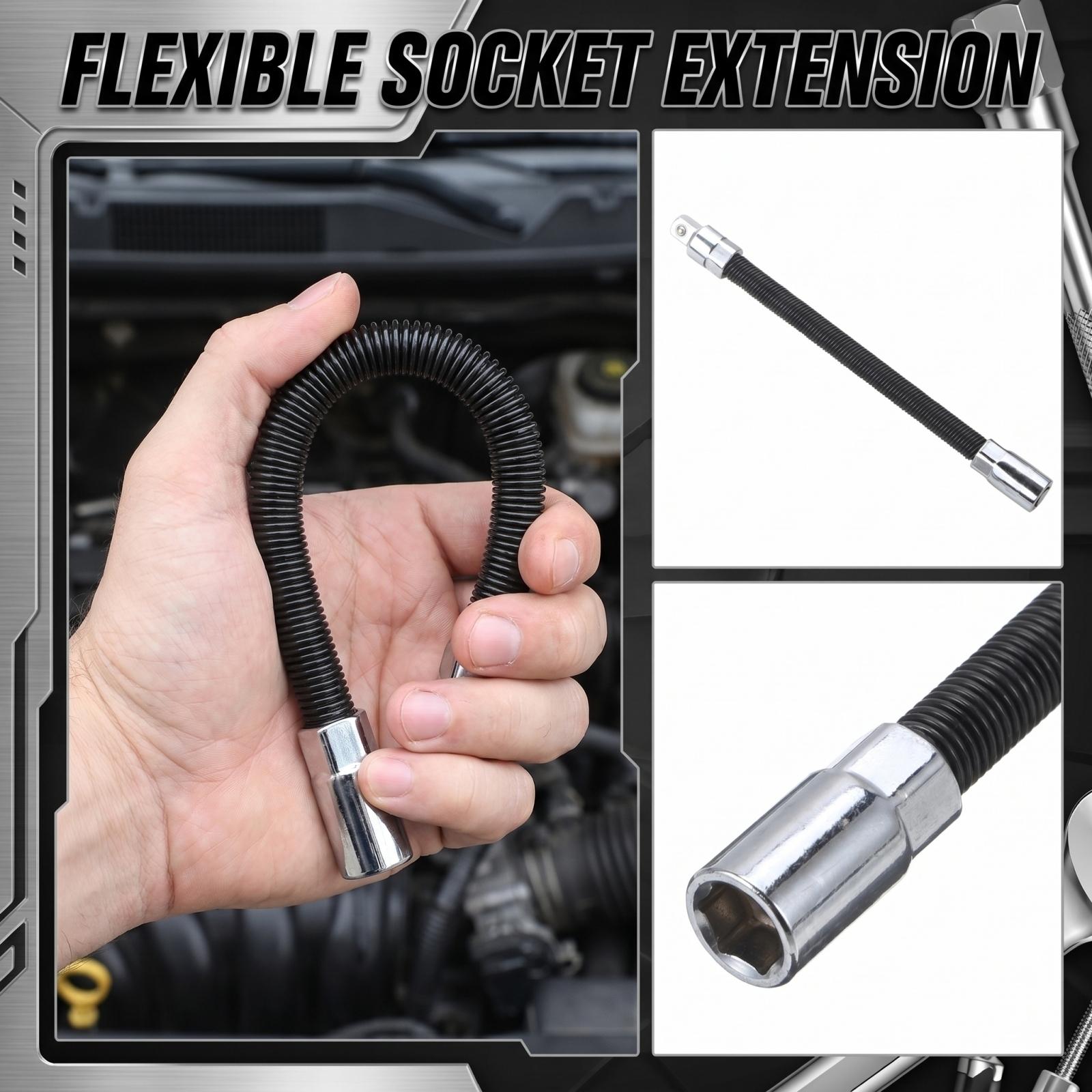 Flexible Extension Shaft Universal Joint Extension Bar Soft Shaft Power Assist Rod Bendable Socket Extension Tool for Handheld Power Tools One Size чорний
Flexible Extension Shaft Universal Joint Extension Bar Soft Shaft Power Assist Rod Bendable Socket Extension Tool for Handheld Power Tools One Size чорний