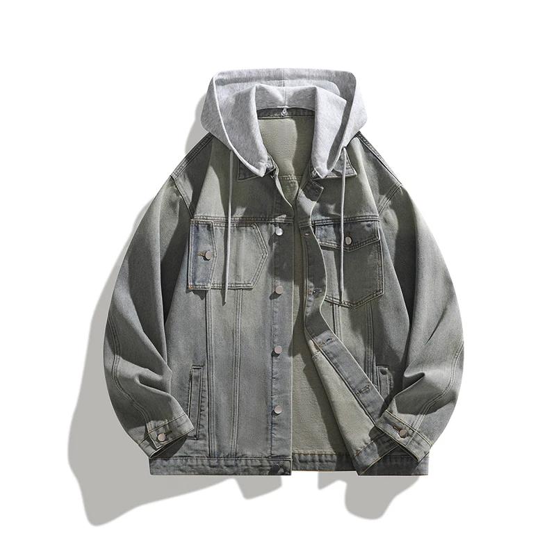 Spring Autumn Men s Loose Streetwear Hooded Denim Jacket Fashion Casual Turn Down Collar Jean Outerwear Hat Detachable Coat Man M синій
Spring Autumn Men s Loose Streetwear Hooded Denim Jacket Fashion Casual Turn Down Collar Jean Outerwear Hat Detachable Coat Man M синій
