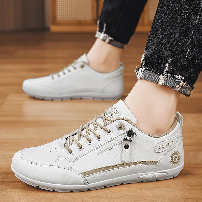 Men s shoes summer trend versatile sports board shoes one pedal men s casual leather shoes waterproof non-slip zipper white shoes 39
Men s shoes summer trend versatile sports board shoes one pedal men s casual leather shoes waterproof non-slip zipper white shoes 39