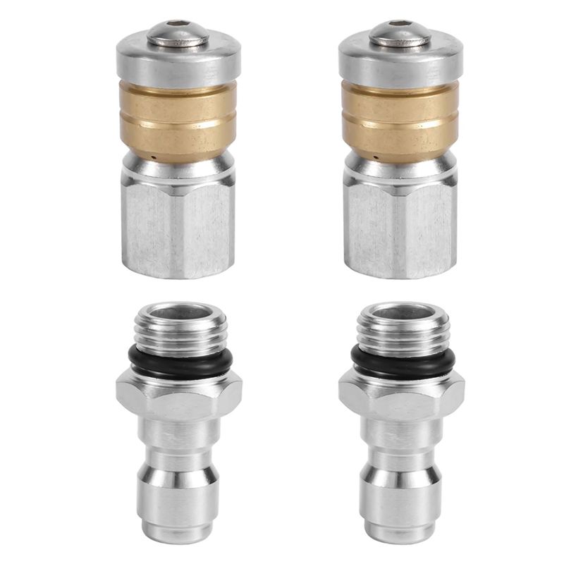 AEE4-4 Pcs Sewer Jetter Nozzle Set, For Pressure Washer Drain Jet Hose Tips With 1/4Inch NPT Quick Connector 5000 PSI
AEE4-4 Pcs Sewer Jetter Nozzle Set, For Pressure Washer Drain Jet Hose Tips With 1/4Inch NPT Quick Connector 5000 PSI