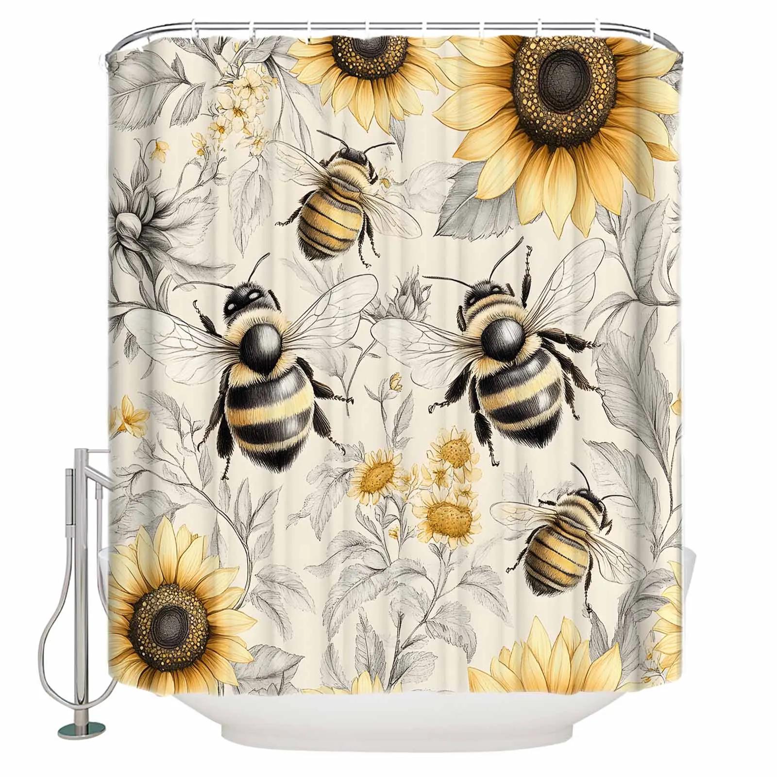 Sunflower Bee Farm Shower Curtains Waterproof Bath Curtains Home Decor Modern Luxury Bathroom Curtain W60H190(CM)-1 Pcs
Sunflower Bee Farm Shower Curtains Waterproof Bath Curtains Home Decor Modern Luxury Bathroom Curtain W60H190(CM)-1 Pcs