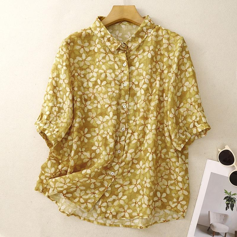 2025 лето новый желтый цветочный темперамент рубашка женская универсальная свободная рубашка с принтом лацкан короткий рукав кардиган топ 2XL
2025 лето новый желтый цветочный темперамент рубашка женская универсальная свободная рубашка с принтом лацкан короткий рукав кардиган топ 2XL