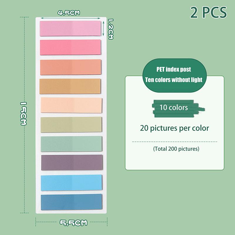 400Pcs Of European Vintage Fluorescent Pet Transparent Marked Ten Mixed Colors For Organization Recording Suitable 10 Color
400Pcs Of European Vintage Fluorescent Pet Transparent Marked Ten Mixed Colors For Organization Recording Suitable 10 Color