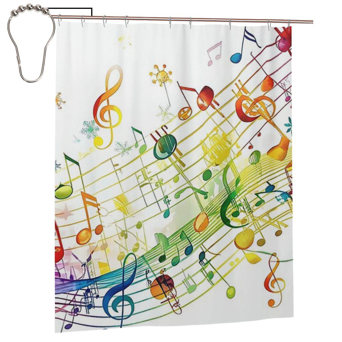 Abstract Piano Keys With Musical Notes Shower Curtain Bathroom Polyester Waterproof Bath Curtains With Hooks W60H190(CM)-1 Pcs
Abstract Piano Keys With Musical Notes Shower Curtain Bathroom Polyester Waterproof Bath Curtains With Hooks W60H190(CM)-1 Pcs