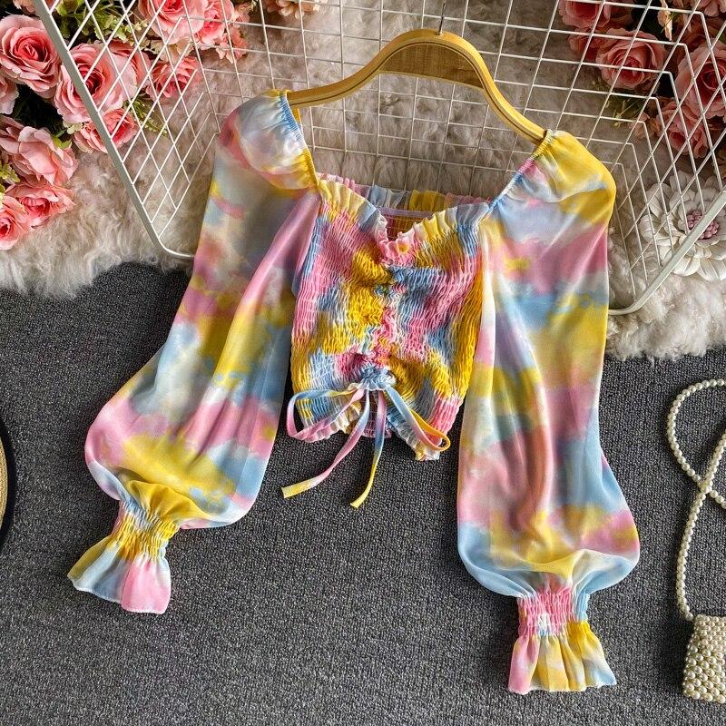 RUGOD 2022, новинка лета, новинка лета 2022, супер сказочный короткий топ с квадратным воротником, тонкий тонкий шнурок, цвет галстука-краски, выцветший цвет, шифоновая женская рубашка
RUGOD 2022, новинка лета, новинка лета 2022, супер сказочный короткий топ с квадратным воротником, тонкий тонкий шнурок, цвет галстука-краски, выцветший цвет, шифоновая женская рубашка