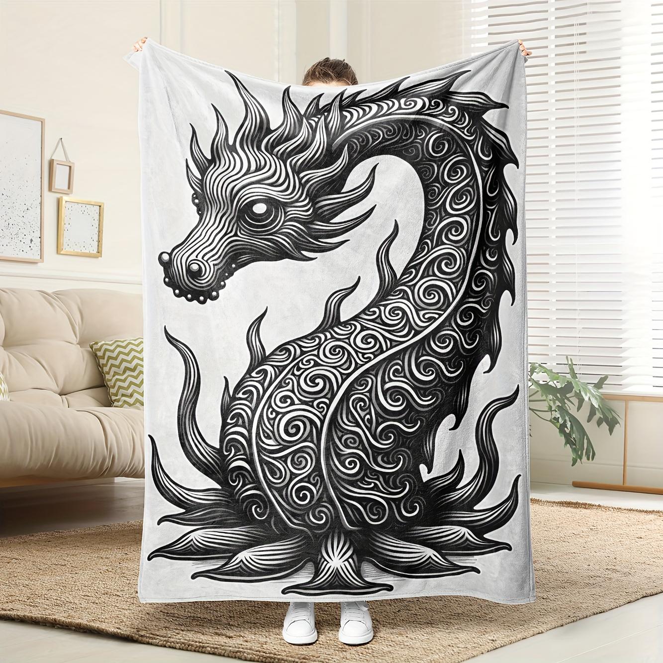 1pc Dragon Blanket - Soft Flannel Throw with Black Dragon Design, All-Season Cozy Bedspread or Couch Cover, Machine Washable 75x90cm
1pc Dragon Blanket - Soft Flannel Throw with Black Dragon Design, All-Season Cozy Bedspread or Couch Cover, Machine Washable 75x90cm