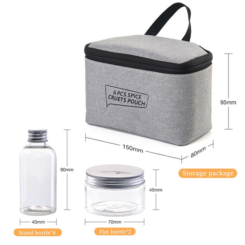 6PCS Condiment Bottles Set Portable Spice Bottles with Carrying Bag Kitchen Condiment Jar Kits L
6PCS Condiment Bottles Set Portable Spice Bottles with Carrying Bag Kitchen Condiment Jar Kits L