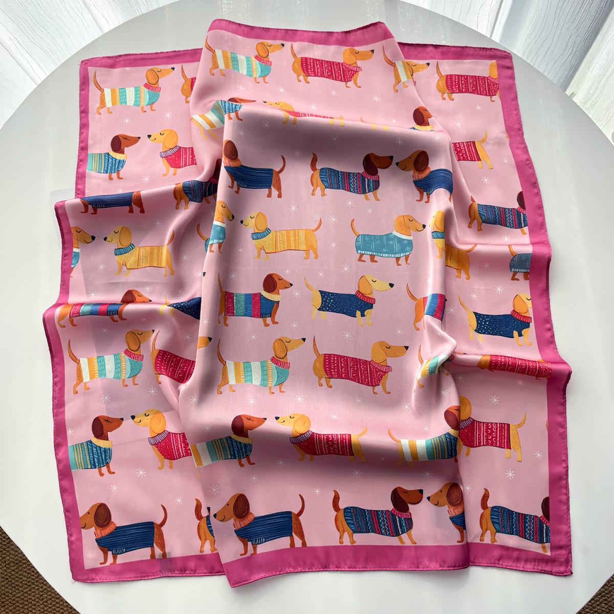 Cotton Dog Printed Square Scarf For Women Stylish Imitation Silk Scarves Bandanas Luxury Hijab Neckerchief Elegant Shawl Wraps
Cotton Dog Printed Square Scarf For Women Stylish Imitation Silk Scarves Bandanas Luxury Hijab Neckerchief Elegant Shawl Wraps