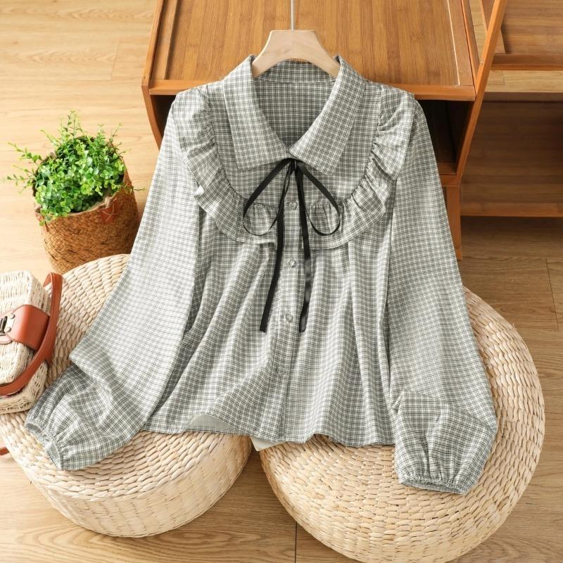 Women s Plaid Ruffle Blouse with Bow Tie Casual Long Sleeve Button-Down Shirt S світло-зелений колір
Women s Plaid Ruffle Blouse with Bow Tie Casual Long Sleeve Button-Down Shirt S світло-зелений колір