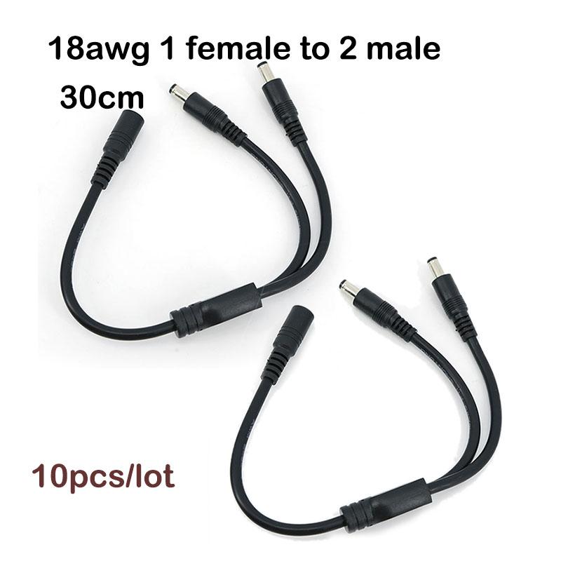 10pcs DC 18awg 10A 0.3M 1 female to 2 male 2 Way Splitter Connector Power Supply Adapter cable Extension cord 5.5x2.1mm
10pcs DC 18awg 10A 0.3M 1 female to 2 male 2 Way Splitter Connector Power Supply Adapter cable Extension cord 5.5x2.1mm
