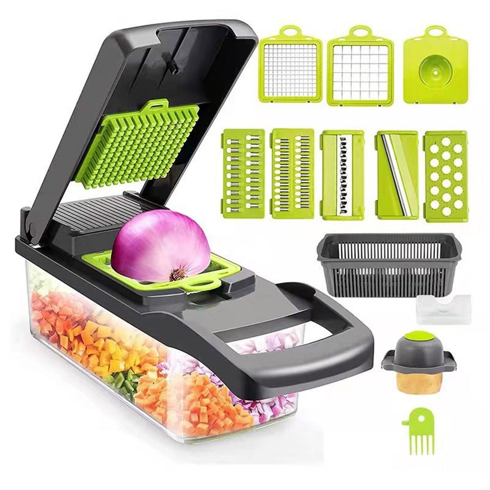 12 em 1 Multi-funcional vegetal Slicer Mannual Slicer Drain Basket rabanete batata descascando pedaços em cubos Cozinha
12 em 1 Multi-funcional vegetal Slicer Mannual Slicer Drain Basket rabanete batata descascando pedaços em cubos Cozinha