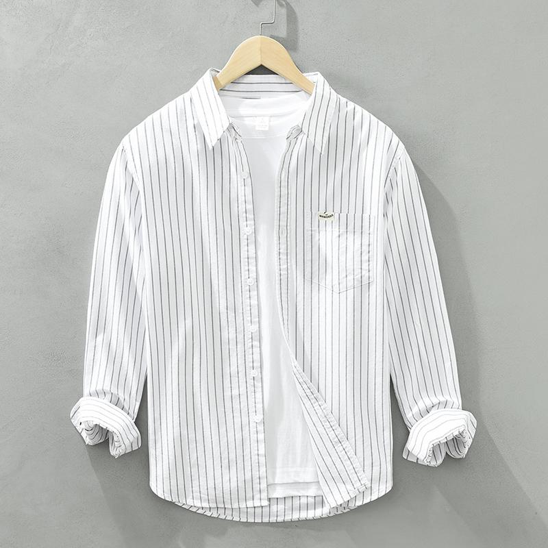 Men s Striped All-in-one Teen Cotton Comfortable Breathable Outdoor Casual Long-sleeved Cotton Shirt S белый
Men s Striped All-in-one Teen Cotton Comfortable Breathable Outdoor Casual Long-sleeved Cotton Shirt S белый