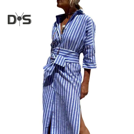 Платье женское осенне-весеннего типа с отложным воротником, рукавами три четверти, А-силуэта, однобортное, со шнуровкой, высокой талией, повседневное, с разрезом по низу, макси-платье L синий
Платье женское осенне-весеннего типа с отложным воротником, рукавами три четверти, А-силуэта, однобортное, со шнуровкой, высокой талией, повседневное, с разрезом по низу, макси-платье L синий