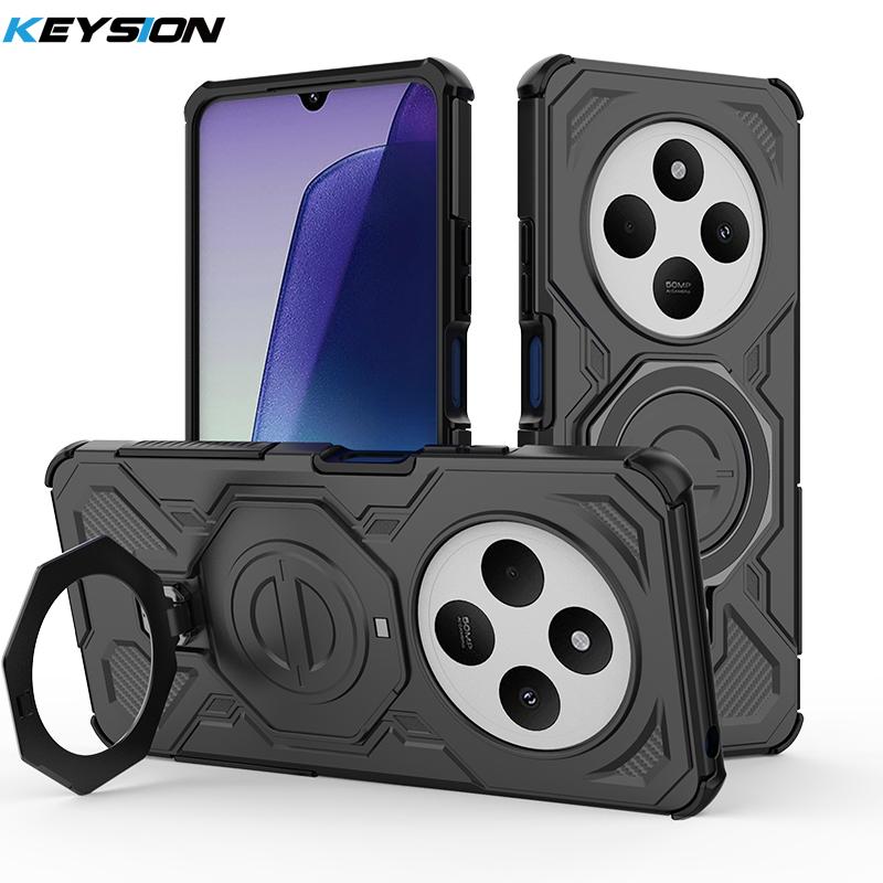 KEYSION Shockproof Magnetic Case for Redmi 14C Silicone+PC Upright Live Metal Ring Stand Phone Back Cover for Xiaomi POCO C75 for Redmi 14C
KEYSION Shockproof Magnetic Case for Redmi 14C Silicone+PC Upright Live Metal Ring Stand Phone Back Cover for Xiaomi POCO C75 for Redmi 14C