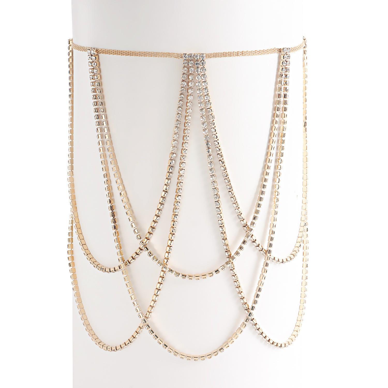 Сладкая и сексуальная эластичная цепочка для ног с горным хрусталем и жемчугом для пляжа