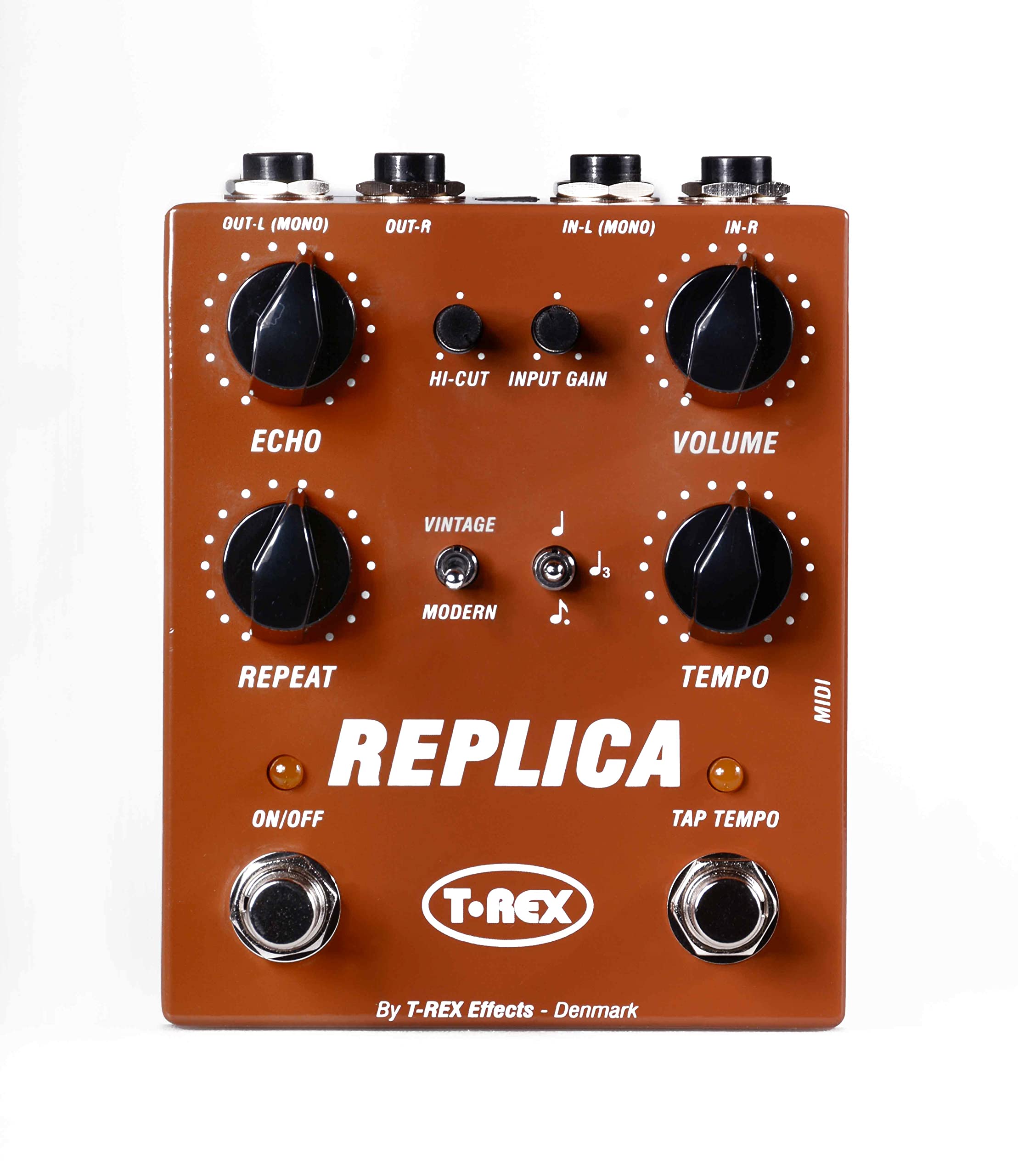 T-REX EFFECTS T-REX стерео цифровая педаль задержки Tap Tempo MIDI-совместимая REPLICA DK
T-REX EFFECTS T-REX стерео цифровая педаль задержки Tap Tempo MIDI-совместимая REPLICA DK