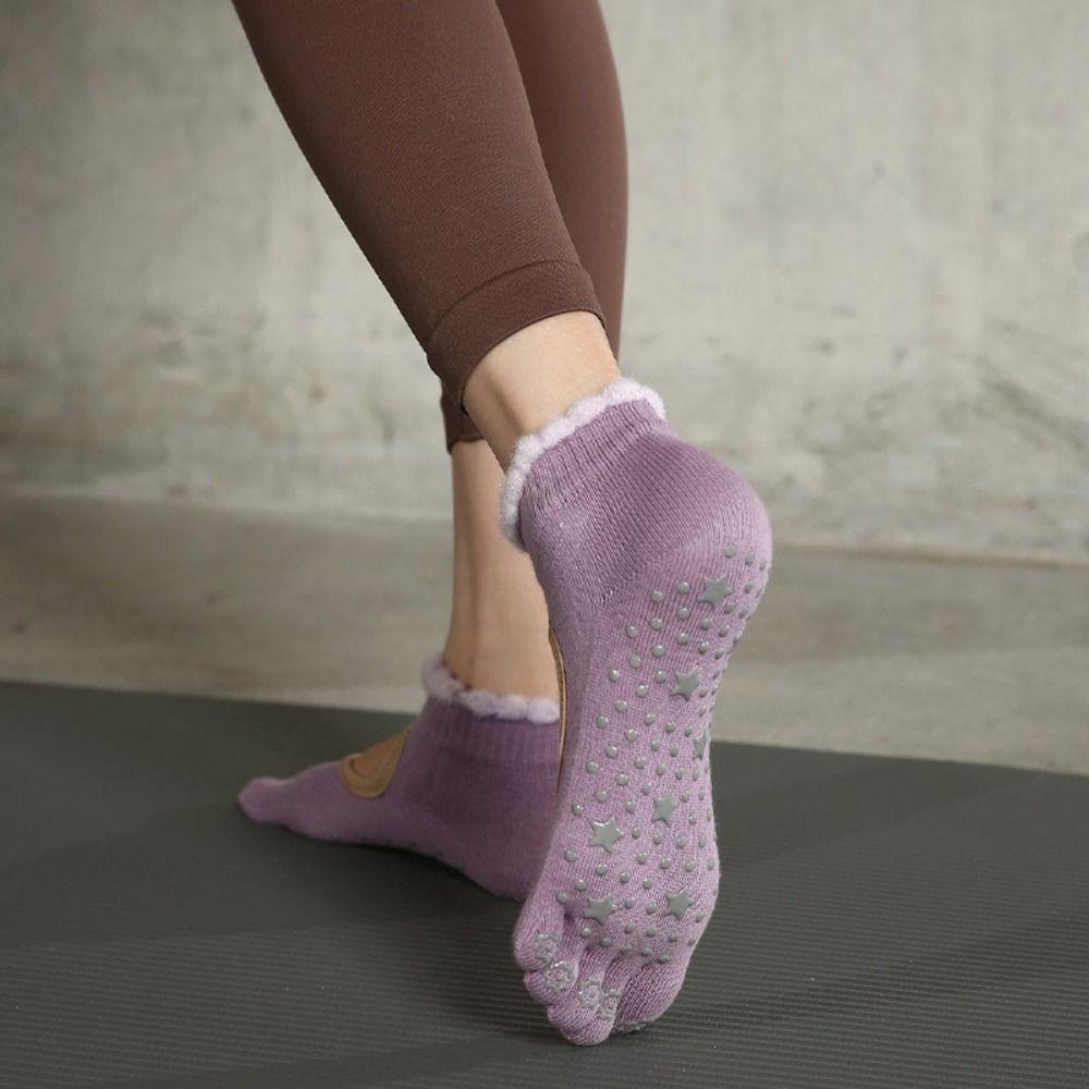 Anti-slip Women Yoga Socks Cotton Slipper Socks Comfortable Toe Socks Yoga фіолетовий
Anti-slip Women Yoga Socks Cotton Slipper Socks Comfortable Toe Socks Yoga фіолетовий
