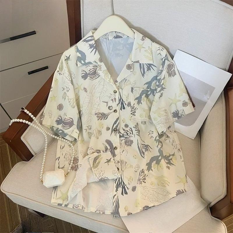 Women s Printed Style Shirt Turndown Collar Loose Single Breasted Front Open Short Sleeved Shirts Summer Casual and Comfortable Thin Famale Top M
Women s Printed Style Shirt Turndown Collar Loose Single Breasted Front Open Short Sleeved Shirts Summer Casual and Comfortable Thin Famale Top M