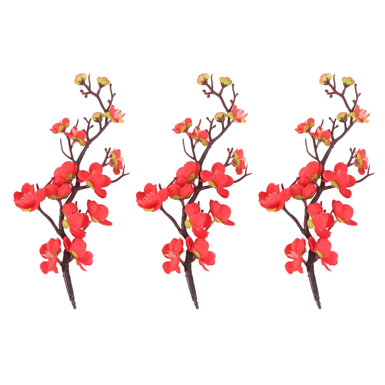 3 шт. Декор Маленькая ветка зимоцвета Украшение для отеля Имитация Красный Украшение для обеденного стола Свадебное украшение 29x8cm красный