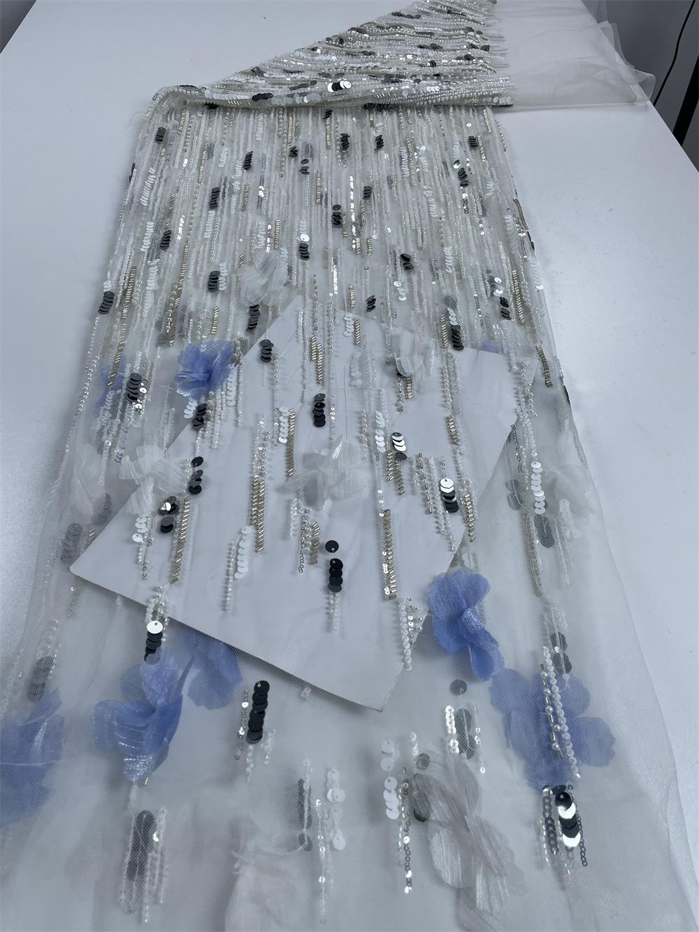 Роскошное нигерийское африканское кружевное полотно с бисером 2025 Высокое качество Пайетки Цветочная вышивка Французское кружевное полотно для шитья платья 5 yards&120cm
Роскошное нигерийское африканское кружевное полотно с бисером 2025 Высокое качество Пайетки Цветочная вышивка Французское кружевное полотно для шитья платья 5 yards&120cm