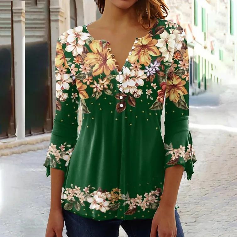 TIFICY Women s Fashion Casual Summer Spring Flower Pattern Print 3/4 Sleeves V-Neck Blouses & Shirts XXXXXL жовтий/зелений
TIFICY Women s Fashion Casual Summer Spring Flower Pattern Print 3/4 Sleeves V-Neck Blouses & Shirts XXXXXL жовтий/зелений