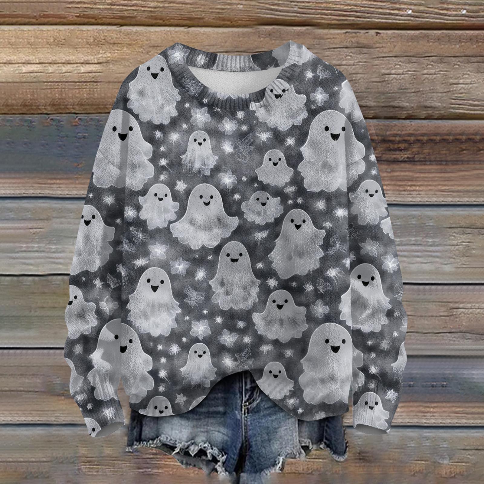 Женский модный повседневный трикотажный пуловер с длинным рукавом и круглым вырезом с принтом на Хэллоуин M
Женский модный повседневный трикотажный пуловер с длинным рукавом и круглым вырезом с принтом на Хэллоуин M