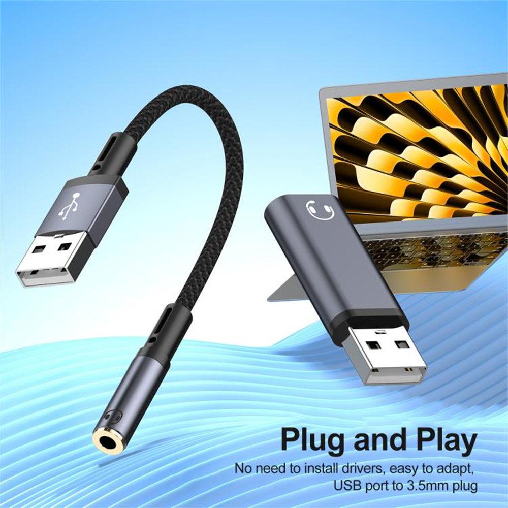USB Male to 3.5mm Female Aux Cable+Adapter Set Transfer Sound Card Converter Grey
USB Male to 3.5mm Female Aux Cable+Adapter Set Transfer Sound Card Converter Grey