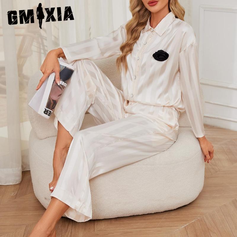 GMXIA Pyjamas Female Autumn and Winter Simulation Silk Senior Sense of Home Wear Long-sleeved Trousers Ladies Suit Can Be Worn Outside! XL шампанського
GMXIA Pyjamas Female Autumn and Winter Simulation Silk Senior Sense of Home Wear Long-sleeved Trousers Ladies Suit Can Be Worn Outside! XL шампанського
