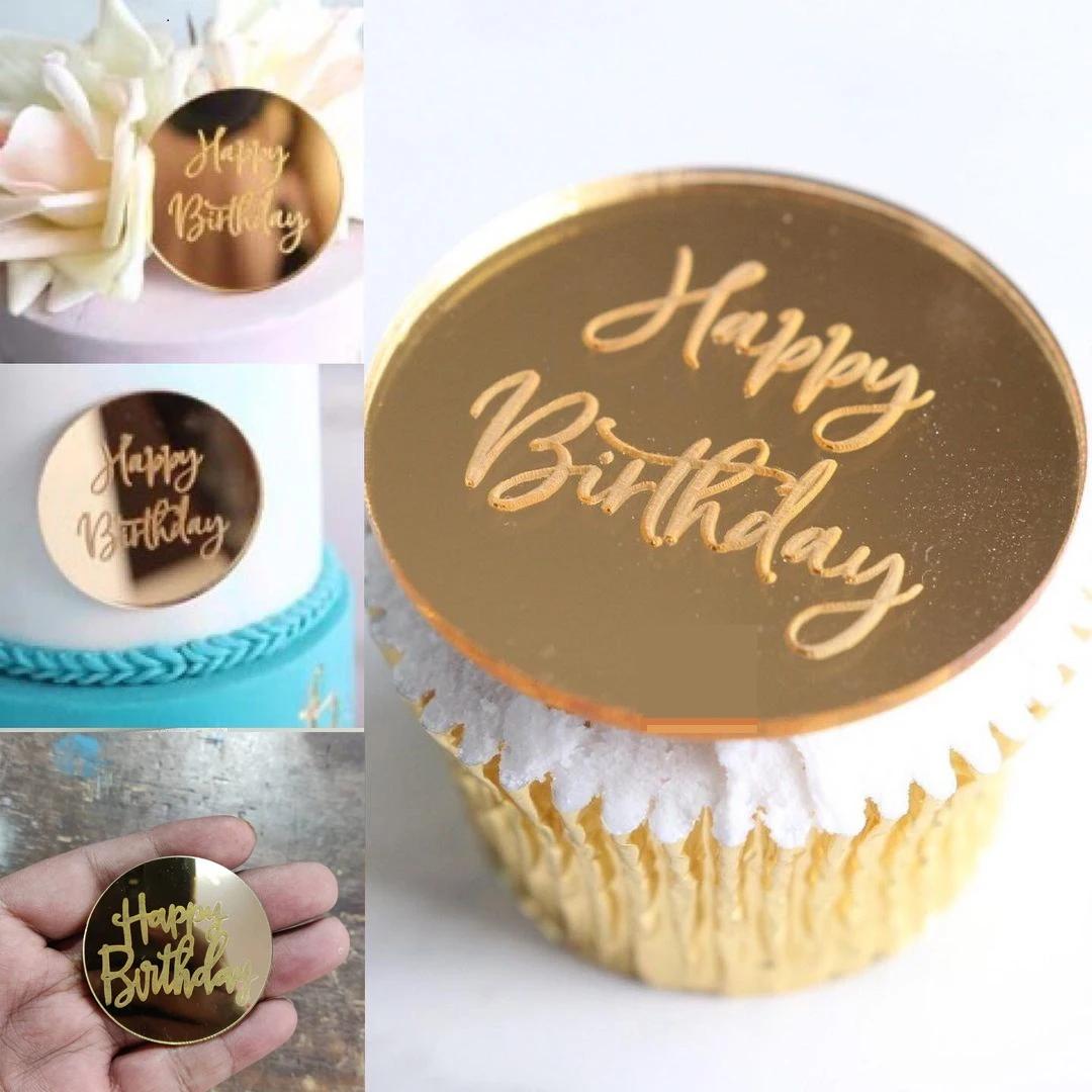 Happy Birthday Cupcake Topper Acrylic Rose Gold Silver Circle Cake Dessert Birthday Party Baking Supplies Love Gifts Decorations
Happy Birthday Cupcake Topper Acrylic Rose Gold Silver Circle Cake Dessert Birthday Party Baking Supplies Love Gifts Decorations