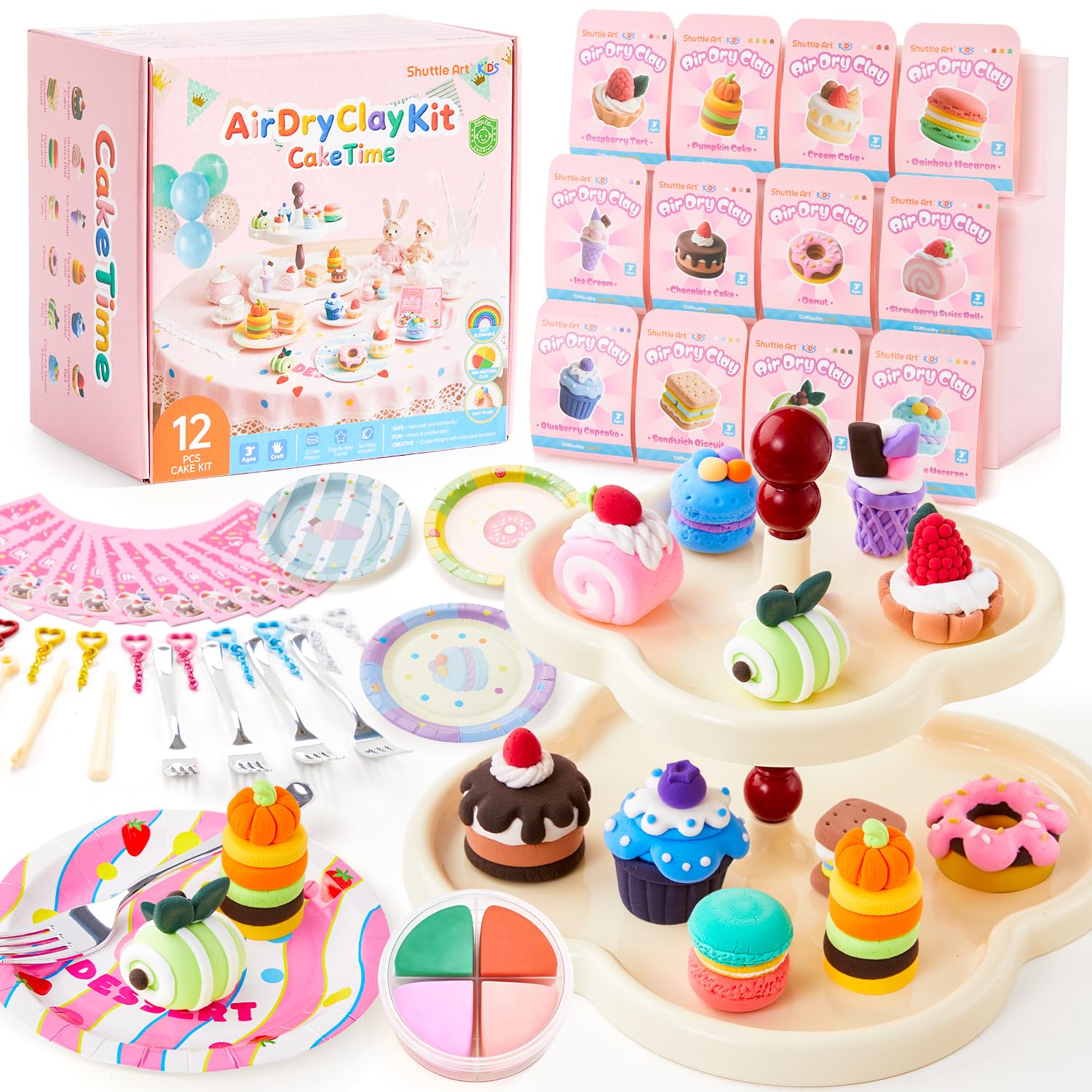 Shuttle Art Kids Clay Cake Maker 52-Piece Set with Tools and Tools - Lightweight, Safe, Non-Sticky, for DIY Crafts and Home Decor - Perfect for Begin
Shuttle Art Kids Clay Cake Maker 52-Piece Set with Tools and Tools - Lightweight, Safe, Non-Sticky, for DIY Crafts and Home Decor - Perfect for Begin
