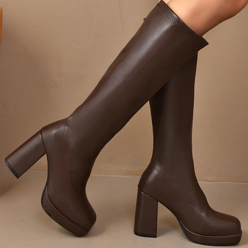 Модные туфли на высокой платформе, женские современные ботинки, модные ботильоны до колена, лаконичные длинные боты для женщин 35
Модные туфли на высокой платформе, женские современные ботинки, модные ботильоны до колена, лаконичные длинные боты для женщин 35
