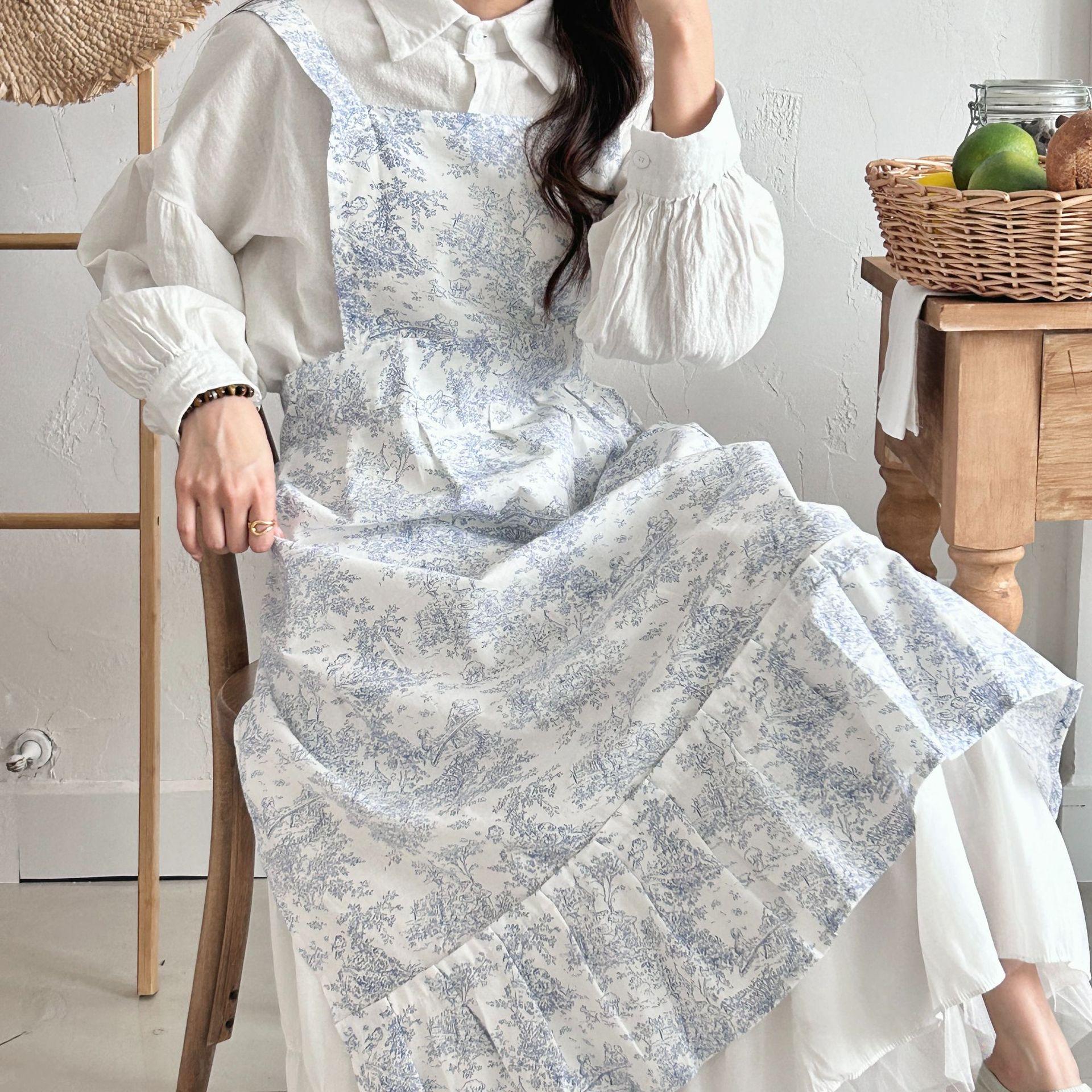 French ink fishtail apron Korean pure cotton
French ink fishtail apron Korean pure cotton