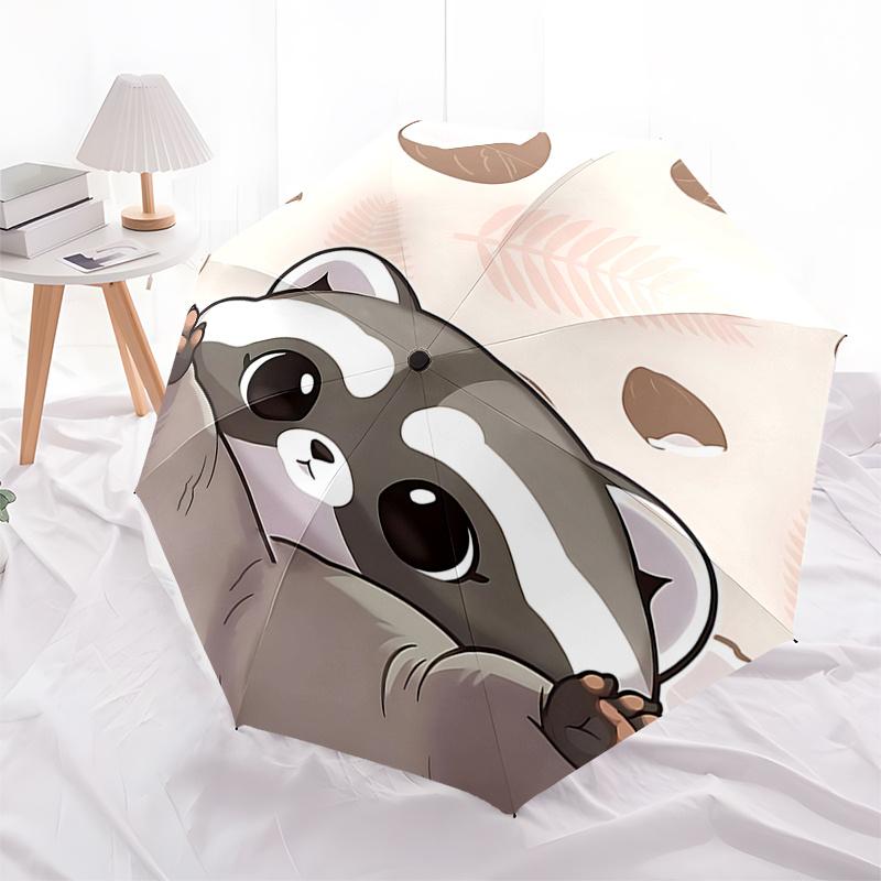 Charming Raccoon & Coconut Print Automatic Folding Umbrella - Portable 3-Fold Design with 8-Bone Iron Frame, Perfect for and Festive Gifts01
Charming Raccoon & Coconut Print Automatic Folding Umbrella - Portable 3-Fold Design with 8-Bone Iron Frame, Perfect for and Festive Gifts01