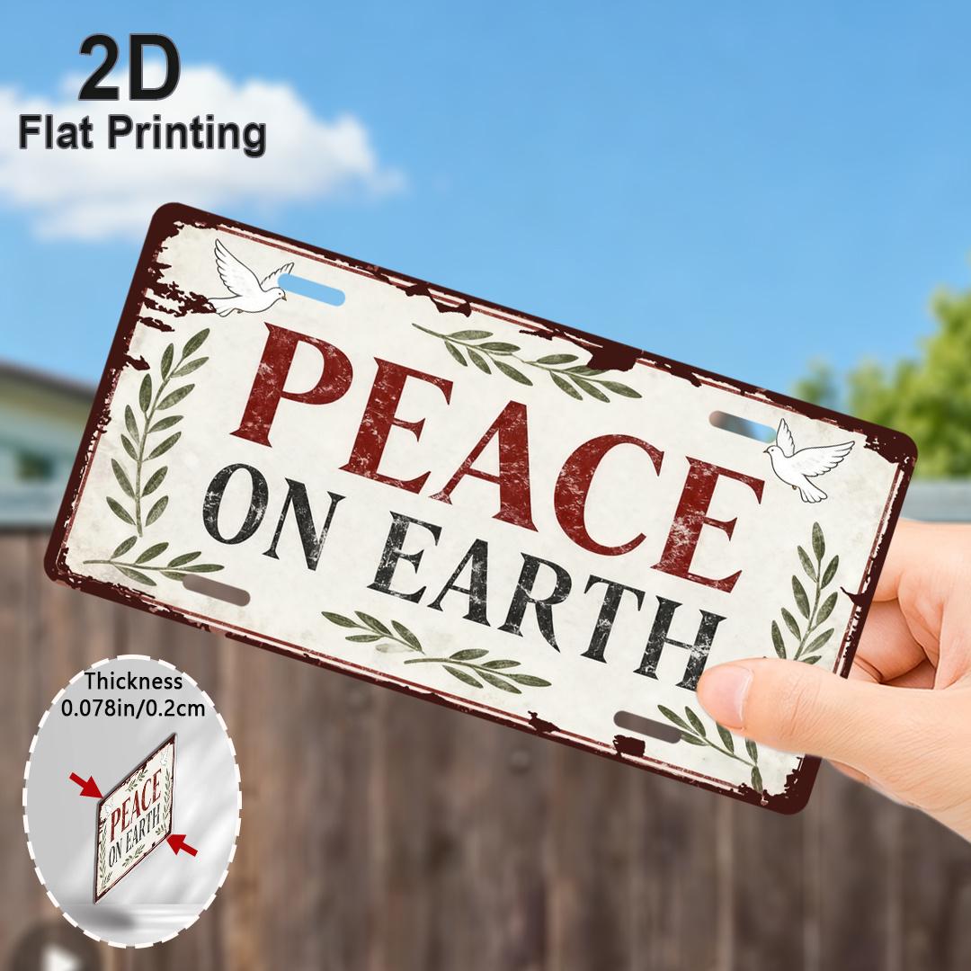 2D Flat, 1pc Vintage Aluminum Wall Art Sign - Peace on Earth with Doves & Olive Branches, Rustic Home Decor for Living Room 15x30cm(5.9x7.8inch)
2D Flat, 1pc Vintage Aluminum Wall Art Sign - Peace on Earth with Doves & Olive Branches, Rustic Home Decor for Living Room 15x30cm(5.9x7.8inch)